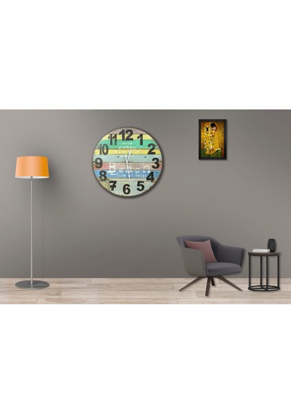 SAAT00394 Ahşap Duvar Saati Ebat 70 cm