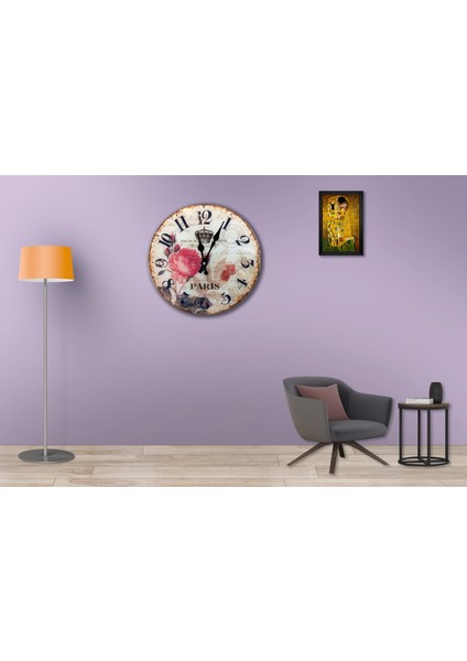 SAAT00328 Ahşap Duvar Saati Ebat 70 cm