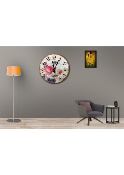 SAAT00328 Ahşap Duvar Saati Ebat 70 cm