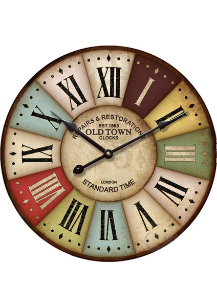SAAT00258 Ahşap Duvar Saati Ebat 70 cm