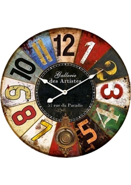 SAAT00409 Ahşap Duvar Saati Ebat 70 cm