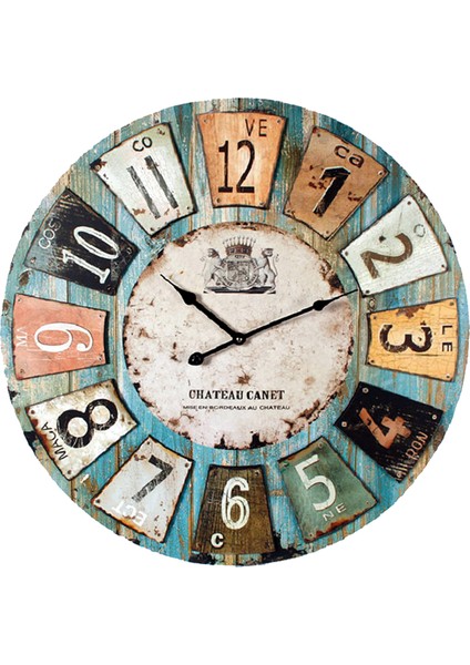 SAAT00359 Ahşap Duvar Saati Ebat 70 cm