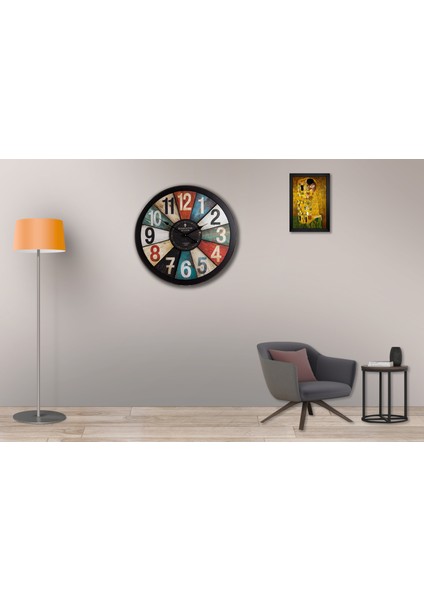 SAAT00113 Ahşap Duvar Saati Ebat 70 cm