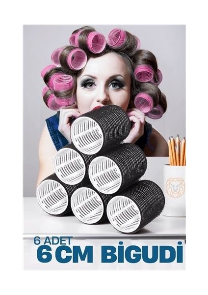 6 cm Bigudi 6 Li Paket
