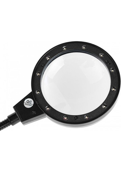 12 LED Clipslı Işıklı Büyüteç Işıklı Masa Lambası Çalışma Lambası