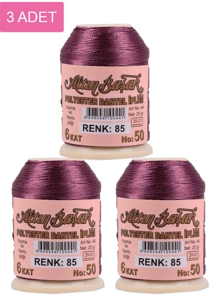 3 Adet Oya ve Dantel Ipi 20 gr - - No: 085