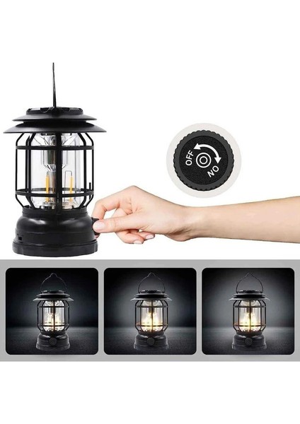 Bluetooth Hoparlör Özellikli Dimerli LED Kamp Lambası HS66