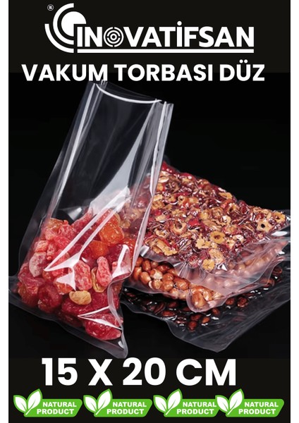 Vakumlu Poşet Düz Endüstriyel 15X20 cm