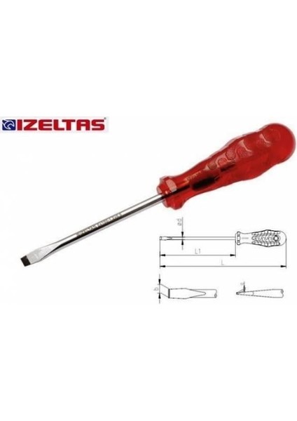 Izeltaş Kraft Düz Tornavida 4X80