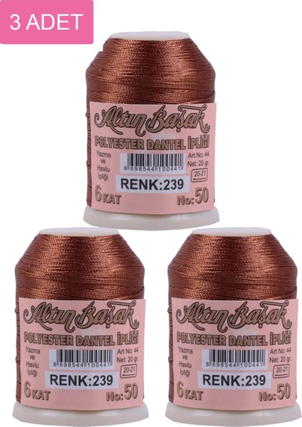 3 Adet Oya ve Dantel Ipi 20 gr - - No: 239