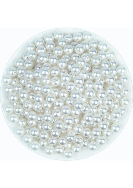 10 Mm 250 Adet Beyaz İnci̇ Boncuk Çanta Ve Taki Yapimi Içi̇n Uyumlu