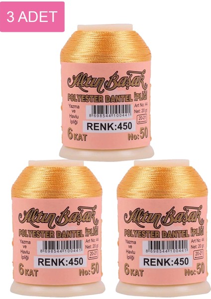 3 Adet Oya ve Dantel Ipi 20 gr - - No: 450