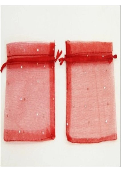 18X12,5CM Kırmızı Kumaş Ipli Tül Kese Simli Takı Için Hıdrellez Büyük Boy 1 Adet modelleri