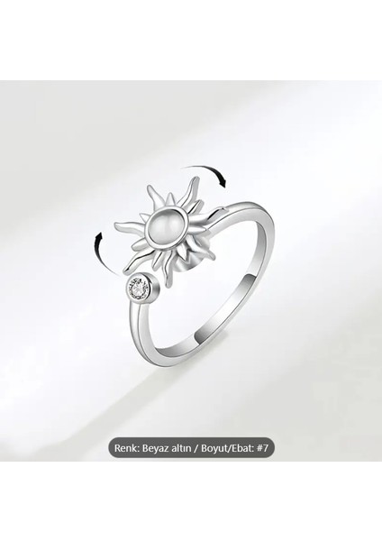 Paslanmaz Çelik Ayarlanabilir Dönen (Anti Stress) Güneş Yüzük-Silver fiyatları