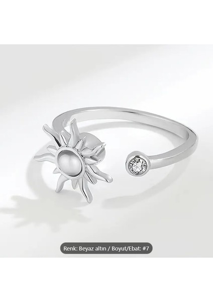 Paslanmaz Çelik Ayarlanabilir Dönen (Anti Stress) Güneş Yüzük-Silver indirimleri