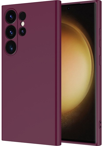 Samsung Galaxy S25 Ultra Kılıf Lansman Içi Kadife Kamera Korumalı Mara Silikon Kılıf-Koyu Mor