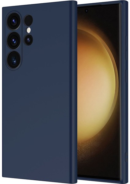Samsung Galaxy S25 Ultra Kılıf Lansman Içi Kadife Kamera Korumalı Mara Silikon Kılıf-Lacivert