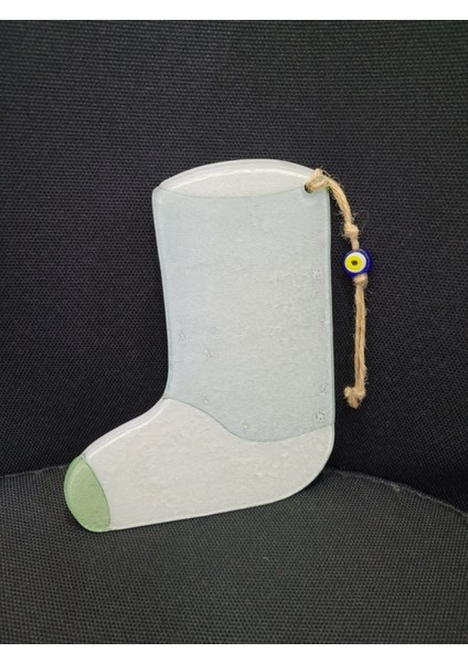 Mutlu Yıllar Çorap Kar Tanesi Çam Ağacı Cam Noel Duvar Süs Nazarlık 25CM 1 Adet indirimleri