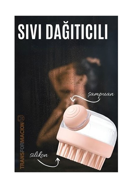 Şampuan Hazneli Silikon Peeling ve Masaj Fırçası