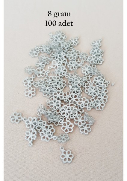 Oya Abiye Bileklik Kolye Pleksi Metalik Plastik Pul Gümüş Renk 8 Gram 100 Adet - Bnc528
