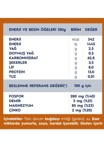 Tam Buğday Spagetti (İntegrale Spaghetti) Makarna No.5 400 gr x 2 Adet Tek Ebat
