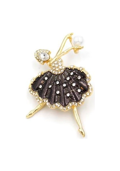 Balerin Broş - Siyah