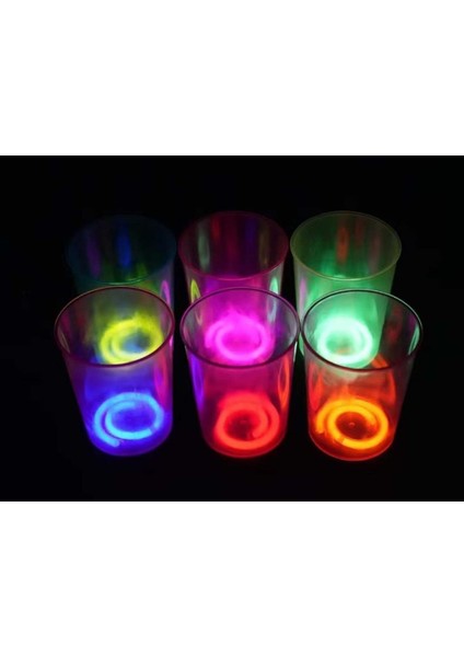 Karanlıkta Yanan Gece Işığı Mega Glow Bardaklar 8 Adet 8.5 x 10.5 cm modelleri