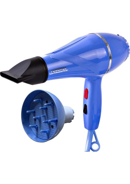 TR-501 Profesyonel Fön Makinesi [mavi] + Başlık