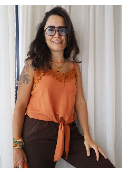 Lugo Kahve Askılı Bluz