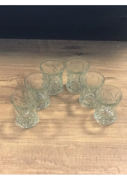 6 Lı Asya Kahve Yanı Su Bardağı Şeffaf Renk -70279