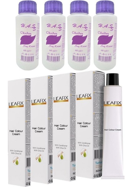 Saç Boyası ve Oksidanlı Avantajlı Set 4+4