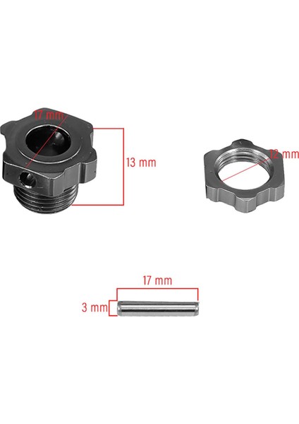 M17 17MM Alüminyum Jant Hex Hub Adaptörü Somun ile Pin Için 1/8 Rc Araba Buggy Truggy Canavar Kamyon Hpı Hsp Traxxas Losi Eksenel Kyosho Tamiya Redcat Himoto Df Zd Yarış Paletli (Yurt Dışından)