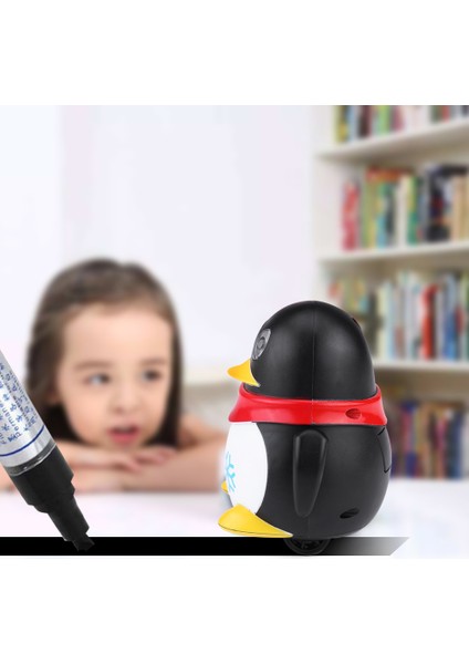 Güzel Sihirli Otomatik Indüksiyon Penguen Takip Çizgisi Oyuncak Hayvan Modeli (Siyah Beyaz) (Yurt Dışından)