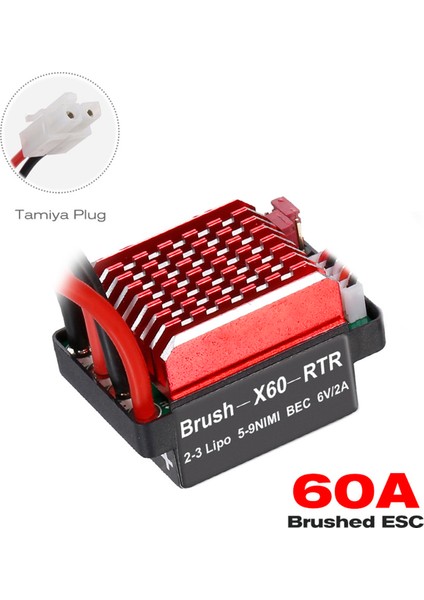 60A Esc Uzaktan Kumanda Araba Esc Fırçalı Elektrikli Hız Kontrol 6 V / 2A Bec Için Yedek 1/10 Trx - 4 Trx-6 D90 Hsp Redcat Rc 4WD Tamiya Eksenel SCX10 Hpı Dıy Araba (Yurt Dışından)