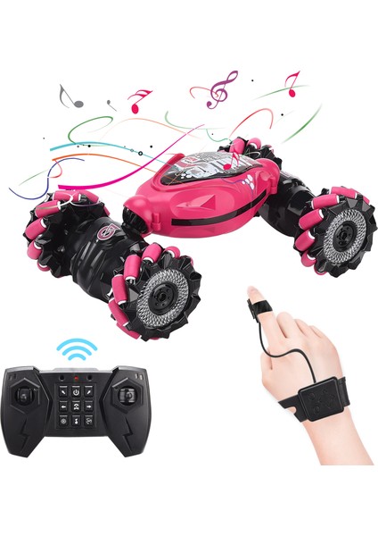 Rc Dublör Araba Algılama 360 ° Rotasyon 2 Modları Renkli Işık Uzaktan Kumanda Dublör Araba (Yurt Dışından)