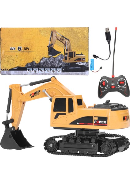 1/24 Elektrikli Ekskavatör Paletli Kablosuz Rc Mühendislik Aracı Beş Klı Plastik Tip (Yurt Dışından)