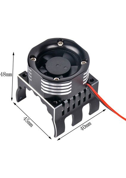 Uzaktan Kumanda Motor Fanı, 1/8 1/10 Ölçekli Uzaktan Kumanda Model Araba Alüminyum Alaşımlı Isı Emici 42MM 4274 Esc Motor Montajı Soğutma Fanı Renkli LED Işık, Siyah (Yurt Dışından)