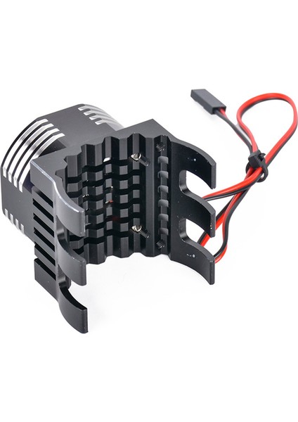 Uzaktan Kumanda Motor Fanı, 1/8 1/10 Ölçekli Uzaktan Kumanda Model Araba Alüminyum Alaşımlı Isı Emici 42MM 4274 Esc Motor Montajı Soğutma Fanı Renkli LED Işık, Siyah (Yurt Dışından) modelleri