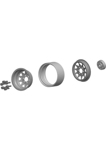 Alüminyum Alaşımlı Jant Beadlock 2.2 In Jantlar Hub Için 4 Adet Yedek Trax4 SCX10 90046 AXI03007 Redcat Gen8 1/10 Uzaktan Kumanda Araba (Yurt Dışından)
