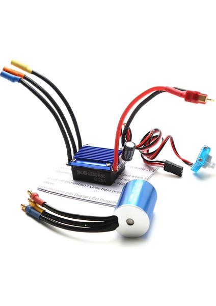 2435 3300KV Fırçasız Motor ve 25A Esc Için Yedek Hsp Wltoys 1/16 1/18 Uzaktan Kumandalı Kamyon Araba (Yurt Dışından)
