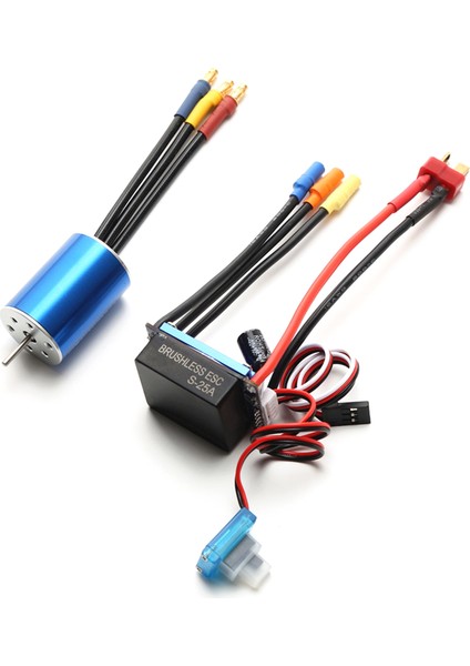 2435 3300KV Fırçasız Motor ve 25A Esc Için Yedek Hsp Wltoys 1/16 1/18 Uzaktan Kumandalı Kamyon Araba (Yurt Dışından)