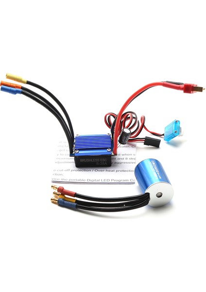 2435 3300KV Fırçasız Motor ve 25A Esc Için Yedek Hsp Wltoys 1/16 1/18 Uzaktan Kumandalı Kamyon Araba (Yurt Dışından)