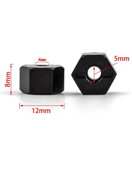 Alüminyum Alaşım 12MM Tekerlek Sürücü Hex Hub Adaptörü Pimleri ile Yedek Eksenel SCX10 90046 Tamiya CC01 1/10 Uzaktan Kumanda Paletli Araba (8mm Kalınlık) (Yurt Dışından)