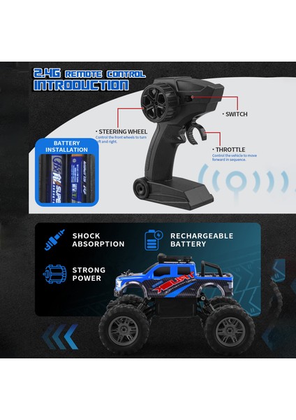 Uzaktan Kumandalı Kamyon Uzaktan Kumanda Araba Off-Road Araba 4WD 2.4 Ghz Tırmanma Araba Tüm Arazi Için (Yurt Dışından)