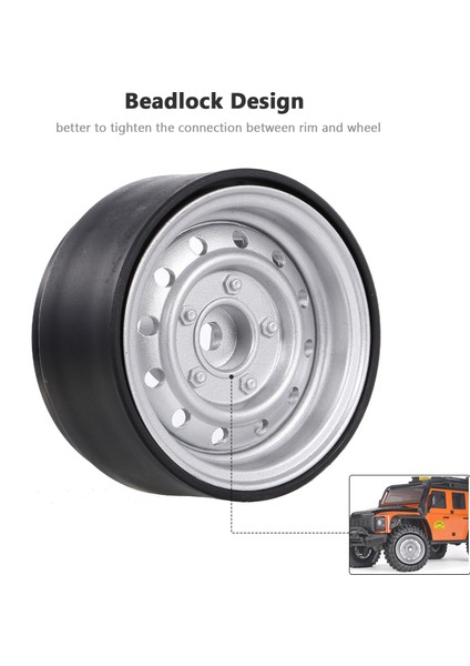 2 Adet Metal 1.9 Inç Tekerlek Göbeği Jant Beadlock 1/10 Rc Paletli Araba ile Uyumlu Trx4 SCX10 RC4WD Hsp Redcat Traxxas Tamiya Hpı Eksenel Dıy Yedek (Yurt Dışından)