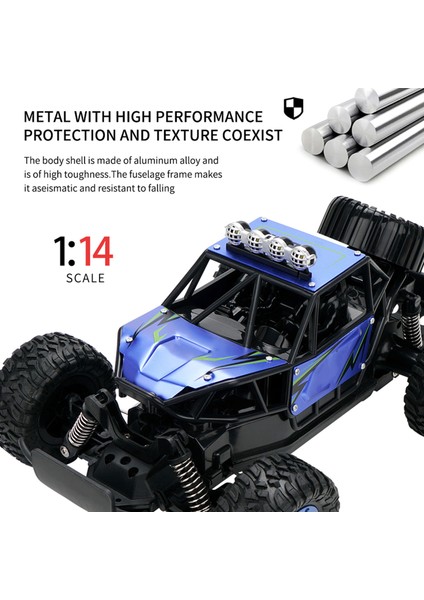 Off-Road Kamyon Rc Araba Uzaktan Kumanda Araba 1/14 2.4 Ghz 4WD Rtr Oyuncak Çocuklar Çocuklar Için (Yurt Dışından)