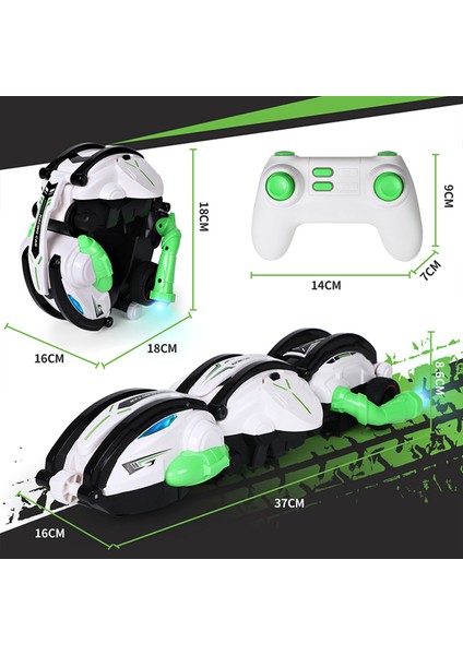 Uzaktan Kumanda Araba, 2.4 Ghz Uzaktan Kumanda Haddeleme Stun Araba Işıkları ile Ileri Geri Sol Sağ Fonksiyonu 360 ° Rulo Deforme Oyuncak Gençler Boys Için (Yurt Dışından)