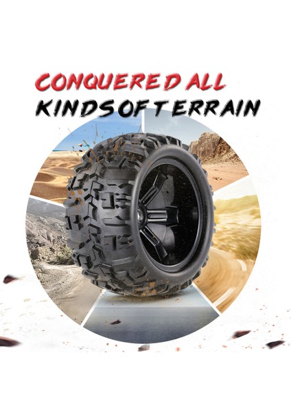 2 Adet 3.6 Inç 150MM Canavar Kamyon Tekerleği Jant ve Lastik 1/8 Traxxas Hsp Hpı E-Maxx Savage Akı Zd Yarış Rc Araba (Yurt Dışından)