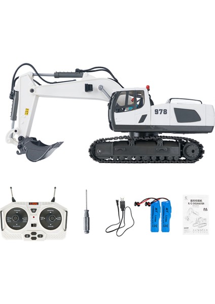 Rc Ekskavatör 1/20 2.4 Ghz 11CH Rc Inşaat Kamyonu Mühendislik Araçları Eğitici Oyuncaklar Çocuklar Için Hafif Müzik ile 2 Pil (Yurt Dışından)