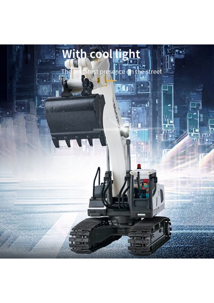 Rc Ekskavatör 1/20 2.4 Ghz 11CH Rc Inşaat Kamyonu Mühendislik Araçları Eğitici Oyuncaklar Çocuklar Için Hafif Müzik ile 2 Pil (Yurt Dışından)